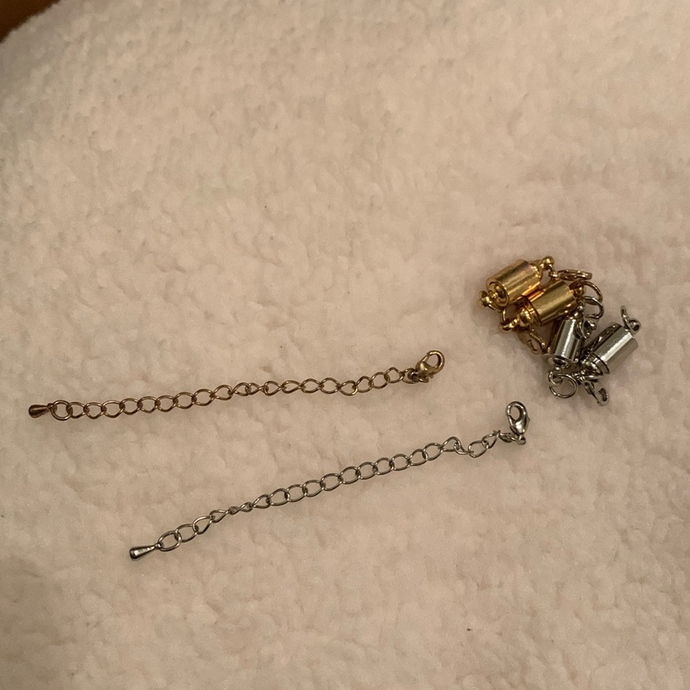 Gold and silver magnetic lobster clasps with chains